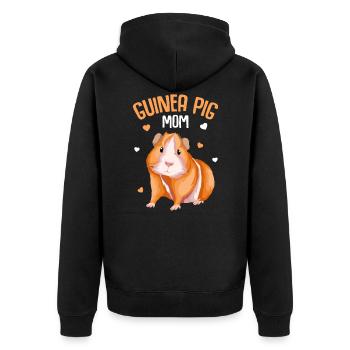 Meerschweinchen Mama Haustier - Unisex Premium Bio Zip Hoodie - Schwarz - Hinten - Nico (187cm)