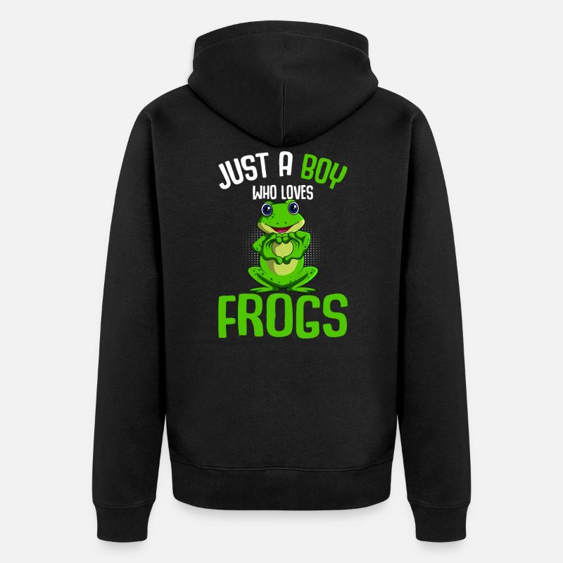 Grenouille Jeunes Grenouilles de compagnie - Veste à capuche bio Premium Unisexe - noir
