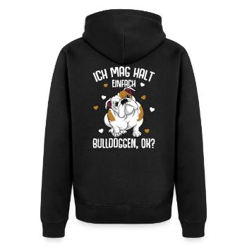 J’aime juste les chiens bouledogues anglais - Veste à capuche bio Premium Unisexe - noir - Dos - Nico (187cm)