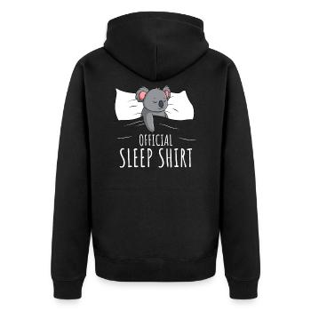 Koala Sleeping Shirt Girls Kids - Unisex Premium Organic Zip Hoodie - black - Back - Nico (187cm)