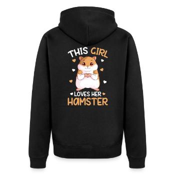 Hamster Girl Kids Cadeau - Veste à capuche bio Premium Unisexe - noir - Dos - Nico (187cm)