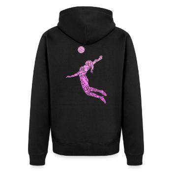 Volleyeuse Volleyeuse Volleyeuse - Veste à capuche bio Premium Unisexe - noir - Dos - Nico (187cm)