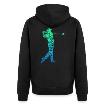 Golf Golfer Golfspieler Männer - Unisex Premium Bio Zip Hoodie - Schwarz - Hinten - Nico (187cm)