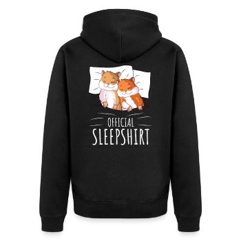 Meerschweinchen Schlafshirt Haustier - Unisex Premium Bio Zip Hoodie - Schwarz - Hinten - Nico (187cm)
