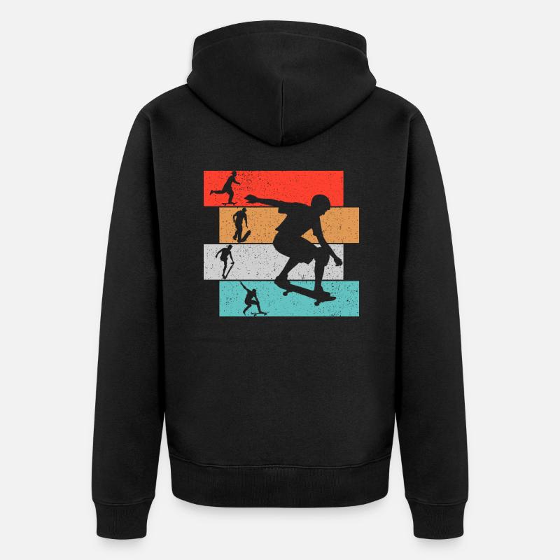 Skater Skateboard Skateboarder - Veste à capuche bio Premium Unisexe - noir