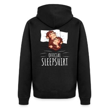 Monkey Sleeping Shirt Monkey Gift - Unisex Premium Organic Zip Hoodie - black - Back - Nico (187cm)