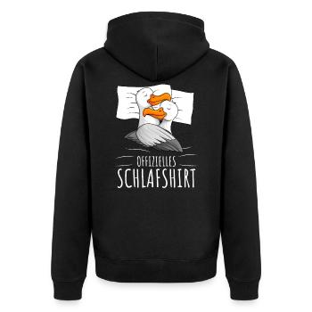 Offizielles Schlafshirt Möwe Moin Möwen - Unisex Premium Bio Zip Hoodie - Schwarz - Hinten - Nico (187cm)