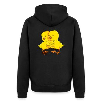 Chick lover farmer children - Unisex Premium Organic Zip Hoodie - black - Back - Nico (187cm)