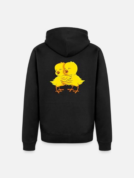 Chick lover farmer children - Unisex Premium Organic Zip Hoodie - black