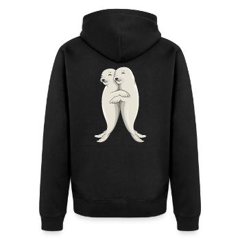 Phoque Phoque Phoque Phoque Enfants - Veste à capuche bio Premium Unisexe - noir - Dos - Nico (187cm)