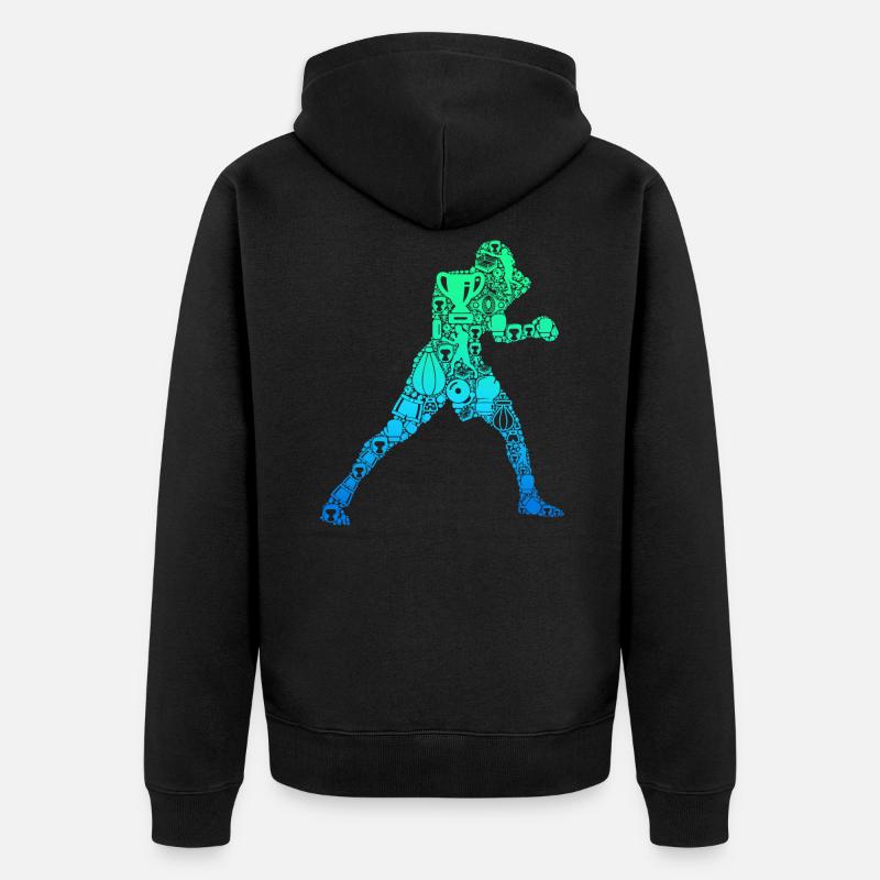 Boxe Boxers Garçons Enfants Hommes - Veste à capuche bio Premium Unisexe - noir