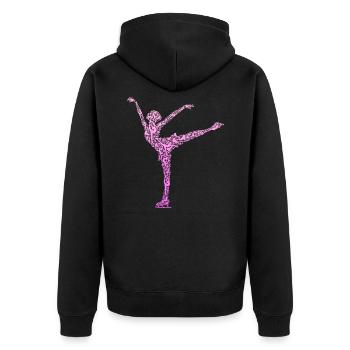 Figure Skating Figure Skater Skates - Unisex Premium Organic Zip Hoodie - black - Back - Nico (187cm)