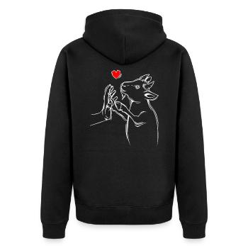 Ziegen Liebe Bauernhof Landwirt Ziege - Unisex Premium Bio Zip Hoodie - Schwarz - Hinten - Nico (187cm)