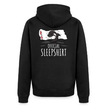 Orca Wal Schlafshirt - Unisex Premium Bio Zip Hoodie - Schwarz - Hinten - Nico (187cm)