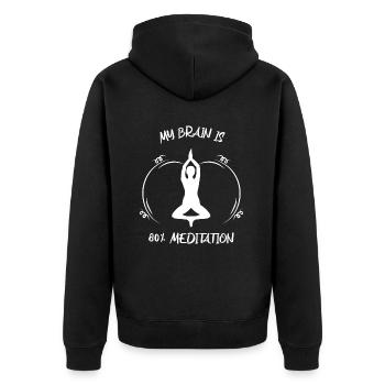 Meditaion - Unisex Premium Bio Zip Hoodie - Schwarz - Hinten - Nico (187cm)