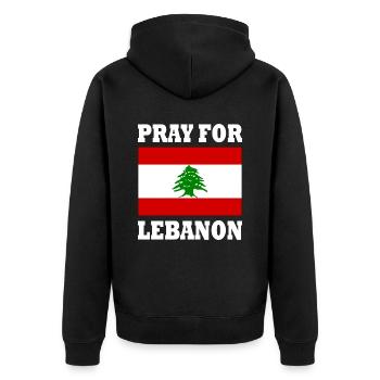 Pray for lebanon - Veste à capuche bio Premium Unisexe - noir - Dos - Nico (187cm)