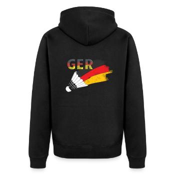 Allemagne Badminton - Veste à capuche bio Premium Unisexe - noir - Dos - Nico (187cm)