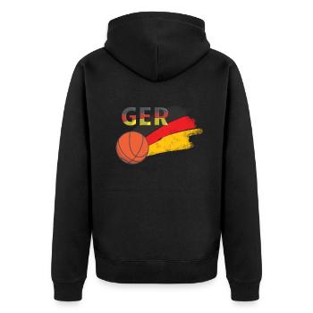 Allemagne Basket-ball - Veste à capuche bio Premium Unisexe - noir - Dos - Nico (187cm)