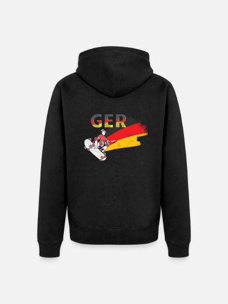 Germany Skating - Unisex Premium Organic Zip Hoodie - black