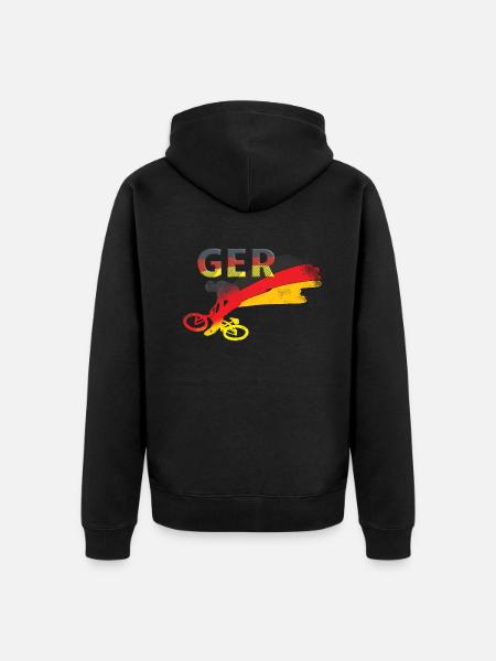 Germany Bicycle - Unisex Premium Organic Zip Hoodie - black
