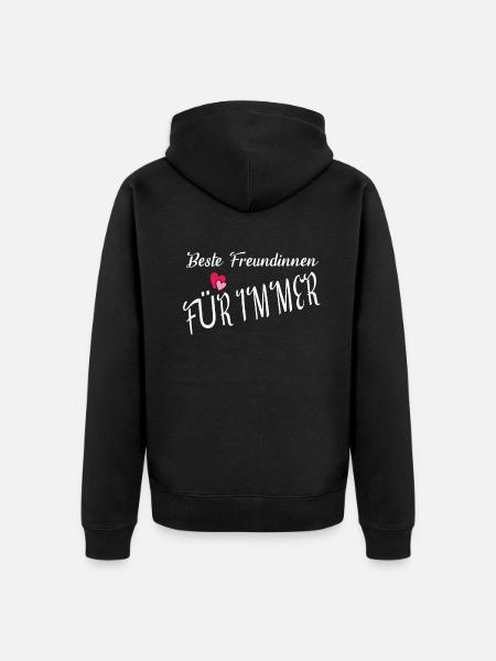 Geschenkidee Freundin schwester - Unisex Premium Bio Zip Hoodie - Schwarz