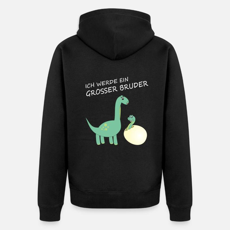 Geschenkidee zur Geburt großer Bruder - Unisex Premium Bio Zip Hoodie - Schwarz