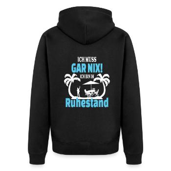Ruhestand Rente Spruch Design - Unisex Premium Bio Zip Hoodie - Schwarz - Hinten - Nico (187cm)