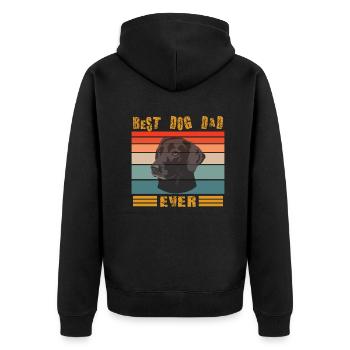 Dog design for pet lovers - Unisex Premium Organic Zip Hoodie - black - Back - Nico (187cm)