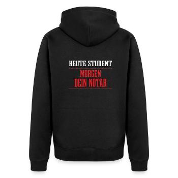 Lustiger Spruch Nerd für Studenten - Unisex Premium Bio Zip Hoodie - Schwarz - Hinten - Nico (187cm)