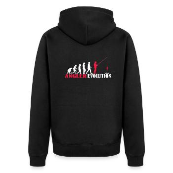 Angler Geschenkidee Hobby Angeln - Unisex Premium Bio Zip Hoodie - Schwarz - Hinten - Nico (187cm)