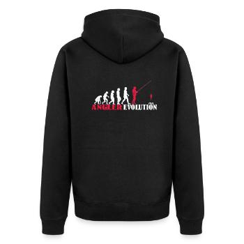 Angler Geschenkidee Hobby Angeln - Unisex Premium Bio Zip Hoodie - Schwarz - Hinten - Nico (187cm)