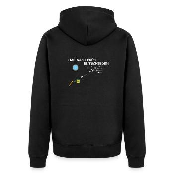 Angler Geschenkidee Hobby Angeln - Unisex Premium Bio Zip Hoodie - Schwarz - Hinten - Nico (187cm)