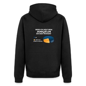 Angler Geschenkidee Hobby Angeln - Unisex Premium Bio Zip Hoodie - Schwarz - Hinten - Nico (187cm)