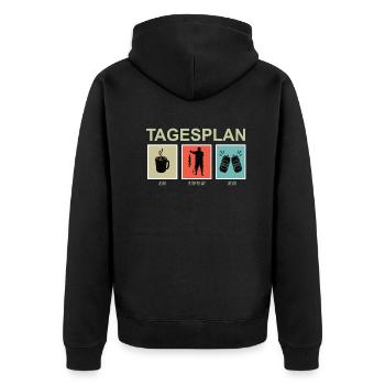 Angler Geschenkidee Hobby Angeln - Unisex Premium Bio Zip Hoodie - Schwarz - Hinten - Nico (187cm)