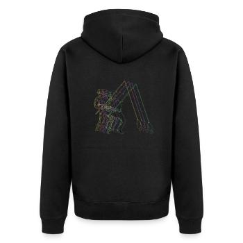 Angler Geschenkidee Hobby Angeln - Unisex Premium Bio Zip Hoodie - Schwarz - Hinten - Nico (187cm)