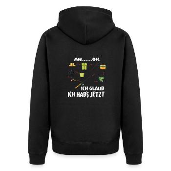 Angler Geschenkidee Hobby Angeln - Unisex Premium Bio Zip Hoodie - Schwarz - Hinten - Nico (187cm)