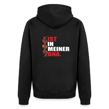 Angler Geschenkidee Hobby Angeln - Unisex Premium Bio Zip Hoodie - Schwarz - Hinten - Nico (187cm)