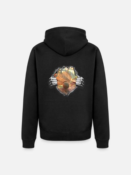 Badminton Spieler Geschenkidee Design - Unisex Premium Bio Zip Hoodie - Schwarz