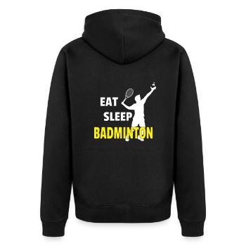 Badminton Idée cadeau Sport Design - Veste à capuche bio Premium Unisexe - noir - Dos - Nico (187cm)