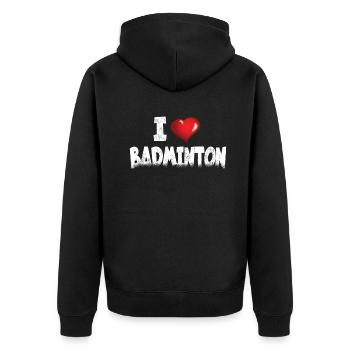 Badminton Idée cadeau Sport Design - Veste à capuche bio Premium Unisexe - noir - Dos - Nico (187cm)