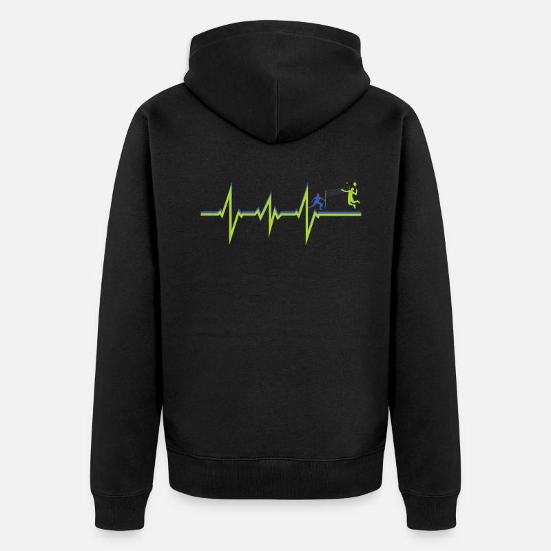 Badminton Geschenkidee Sport Design - Unisex Premium Bio Zip Hoodie - Schwarz