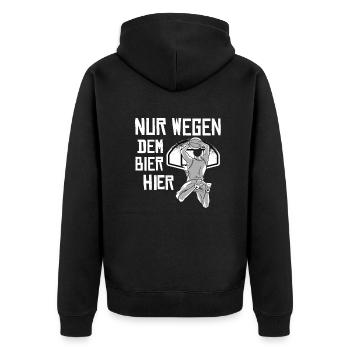 Basketball Geschenkidee Sport Design - Unisex Premium Bio Zip Hoodie - Schwarz - Hinten - Nico (187cm)