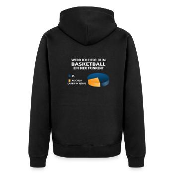 Basketball Geschenkidee Sport Design - Unisex Premium Bio Zip Hoodie - Schwarz - Hinten - Nico (187cm)