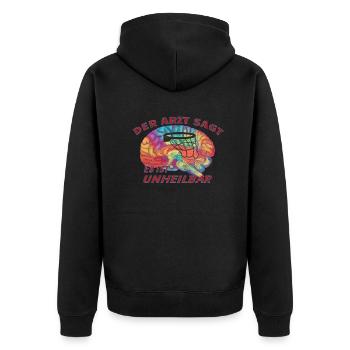 Basketball Geschenkidee Sport Design - Unisex Premium Bio Zip Hoodie - Schwarz - Hinten - Nico (187cm)