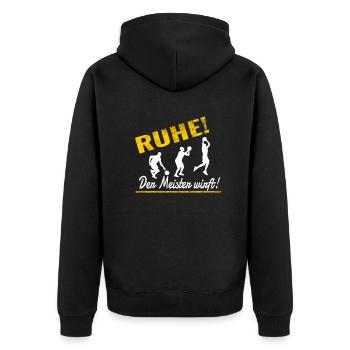 Basketball Geschenkidee Sport Design - Unisex Premium Bio Zip Hoodie - Schwarz - Hinten - Nico (187cm)