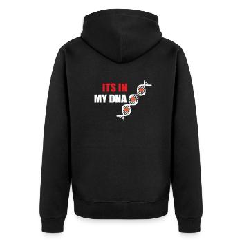 Basketball Geschenkidee Sport Design - Unisex Premium Bio Zip Hoodie - Schwarz - Hinten - Nico (187cm)