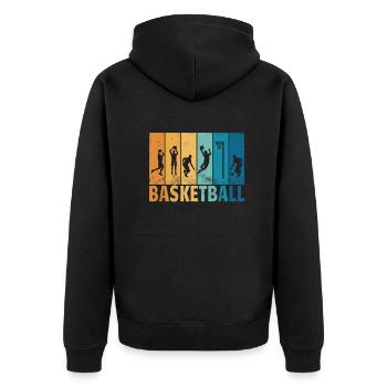 Basketball Idée cadeau Sport Design - Veste à capuche bio Premium Unisexe - noir - Dos - Nico (187cm)