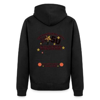 Basketball 50 Jahre Gästebuch Design - Unisex Premium Bio Zip Hoodie - Schwarz - Hinten - Nico (187cm)