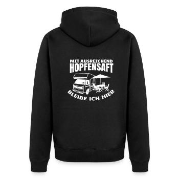 Camper Geschenkidee Camping - Unisex Premium Bio Zip Hoodie - Schwarz - Hinten - Nico (187cm)