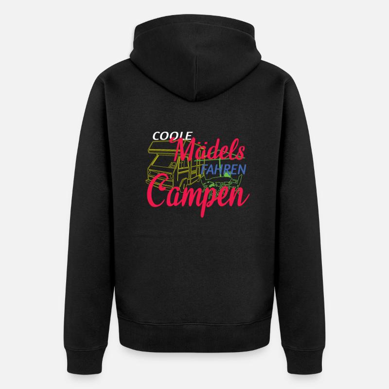 Camper Geschenkidee Camping - Unisex Premium Bio Zip Hoodie - Schwarz